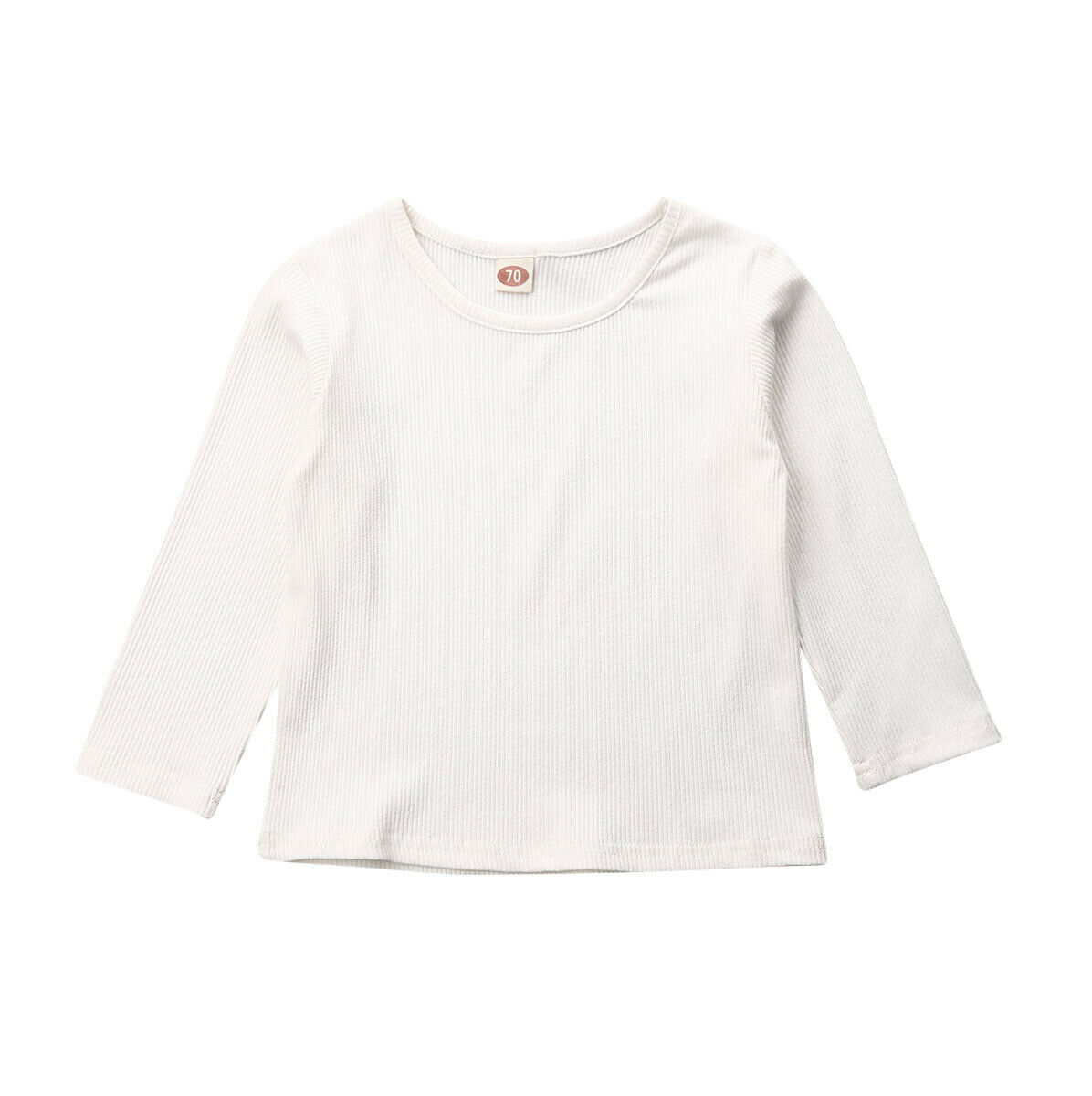 Märke höst vinter bebis tjejer pojkar tröja randig bomull söta barn toppar tjejer pojkar tröja: Vit / 3m