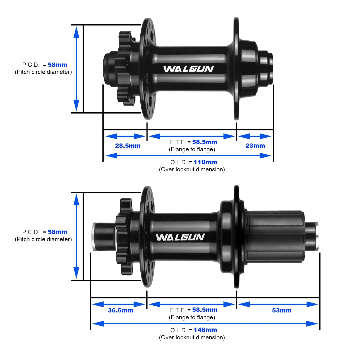 Walgun-MTB Fietsnaven, 6 Pallen, 3 Tanden, 120 Klik Boost Hub, 28H 32H 36H, Voor 110*15, Achter 148*12, HG MS XD 8 9 10 11 12 Speed