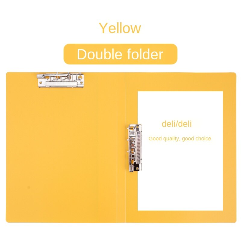 Dossier longueur pince pince plaques A4 dossier trombone bureau classé fort papier dossier étudiant Double pince: 33478Yellow