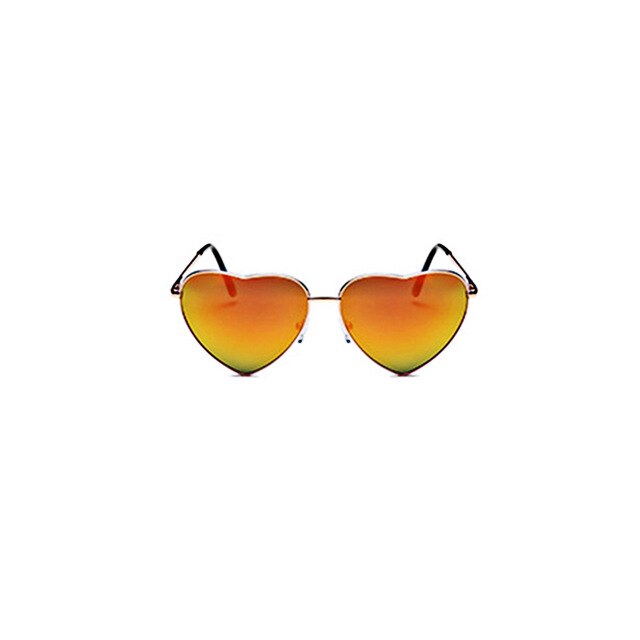 Damas Corazón en forma de gafas de sol de Metal de de las mujeres sin montura amor océano claro lentes gafas de sol Uv400 conductor gafas: Red