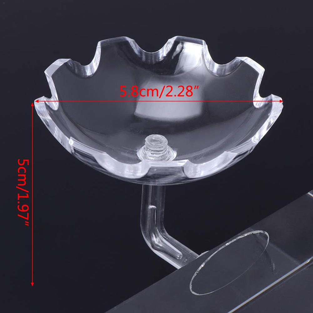 Fish Tank Feeder Aquarium Shrimp Acrylic Feeding Bowl Flower Shape Floating Feeding Cup Holder With Sucker Fish Food Aquarium