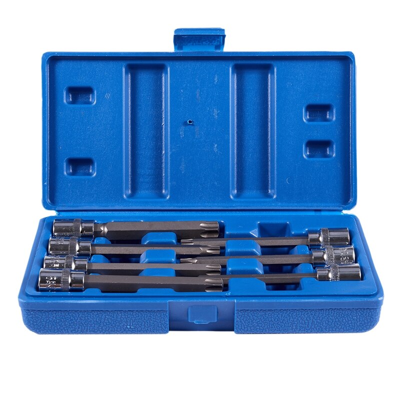 7-Piece 3/8 inch Extra Long Torx Star Bit Socket Set 110Mm Star Drill Socket Set with Box Packaging: Default Title