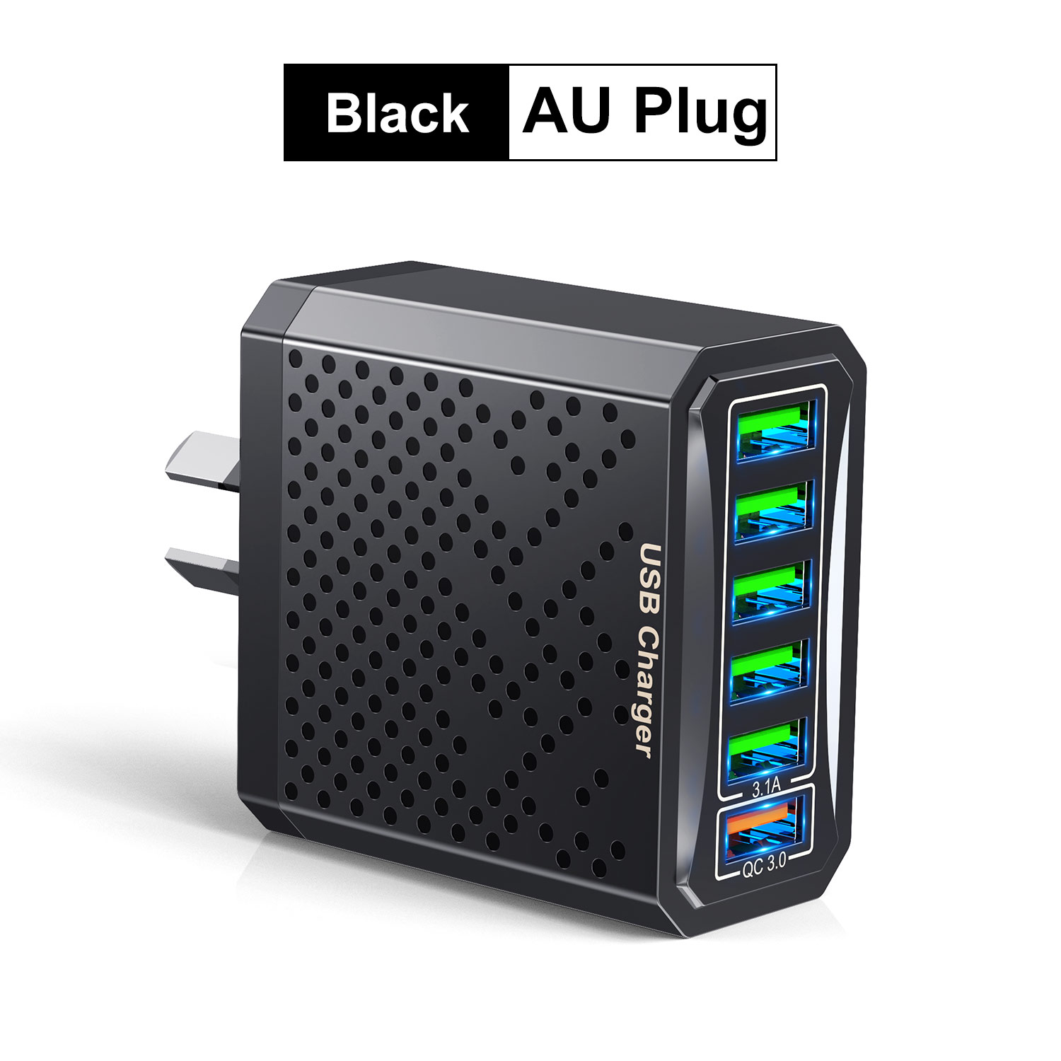 3.1a Roze Usb Snellader 6 In 1 Au Plug Snel Opladen Oplader Voor Australian Zeeland 6 Poorten Multi Oplader Snellader: IL