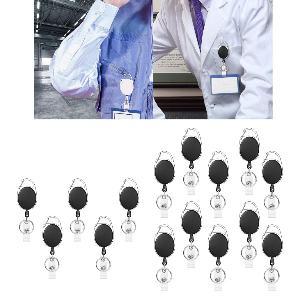 Funda para tarjeta de identificación retráctil, con Clip, para llavero, carrete, 5/10