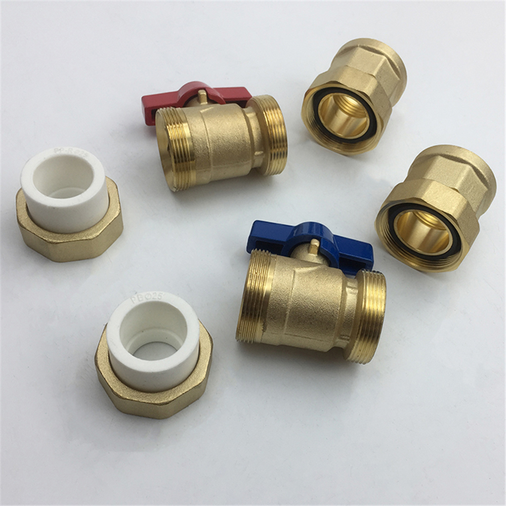 Ppr gulvvarme hovedventil manifold lige  dn25 tilsluttet  to 1 tommer vand manifold intern og ekstern kugleventil