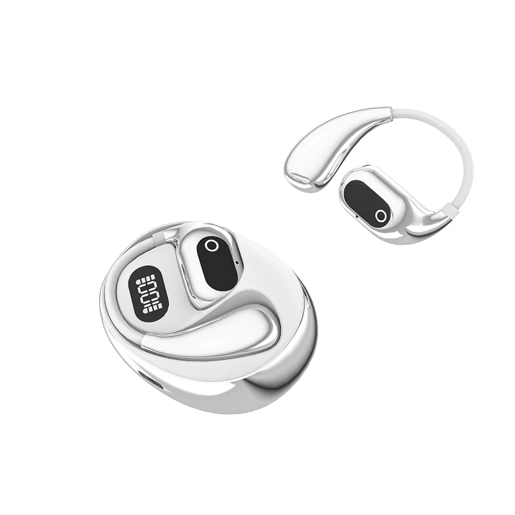 Traducteur écouteur XG99 AI casque sans fil bureau Chat casque ASMR casque AI casque sans fil avec affichage numérique: WHITE