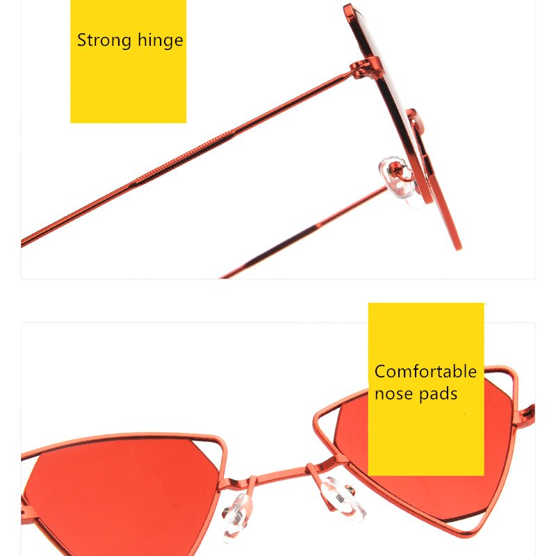 1PC Angeln Sonnenbrille retro für unisex Fahrer Brille Brillen UV400 Dreieck bilden Frauen Gläser rot Metall Rahmen Punk Stil
