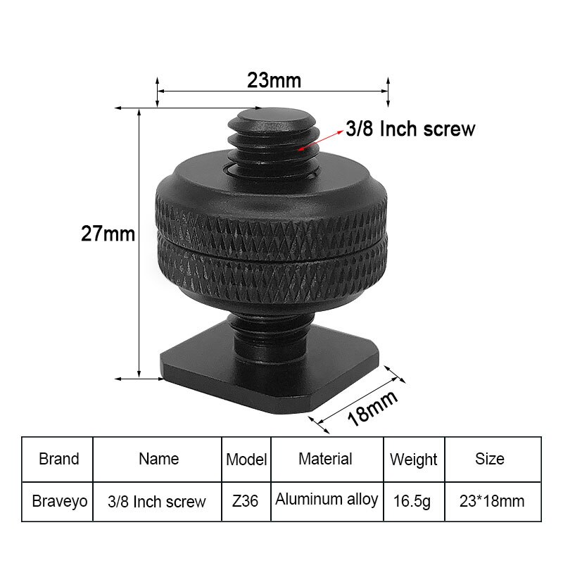 Tornillos de montaje de zapata para cámara, tornillo de conversión de 1/4 a 3/8 pulgadas para accesorios de fotografía, montaje de cabeza de zapata para cámara Dslr: Oro