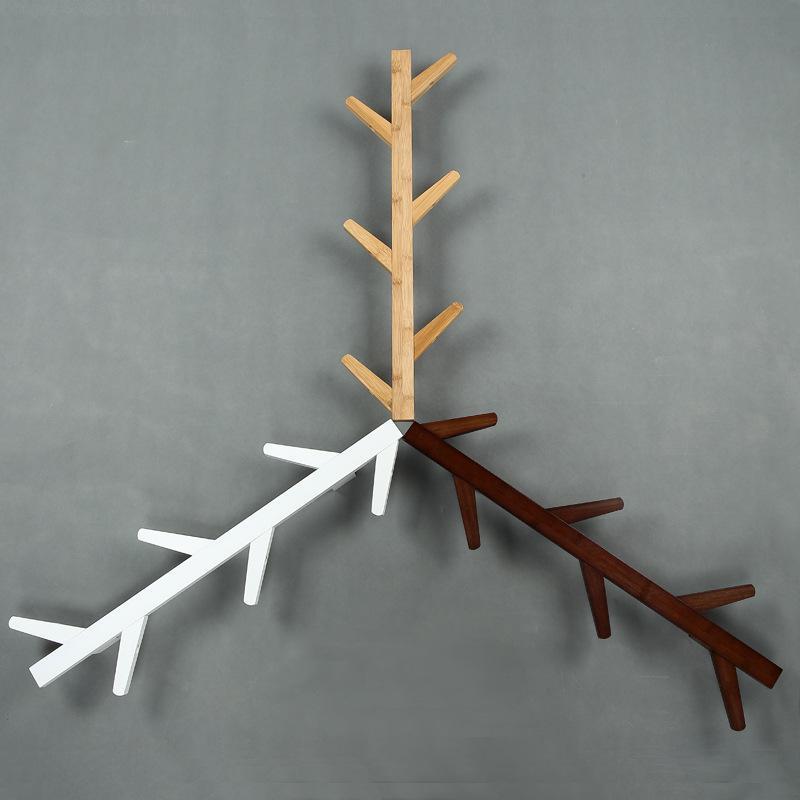 Nordic bamboo wall coat rack tree bedroom hanger living room wall hanger