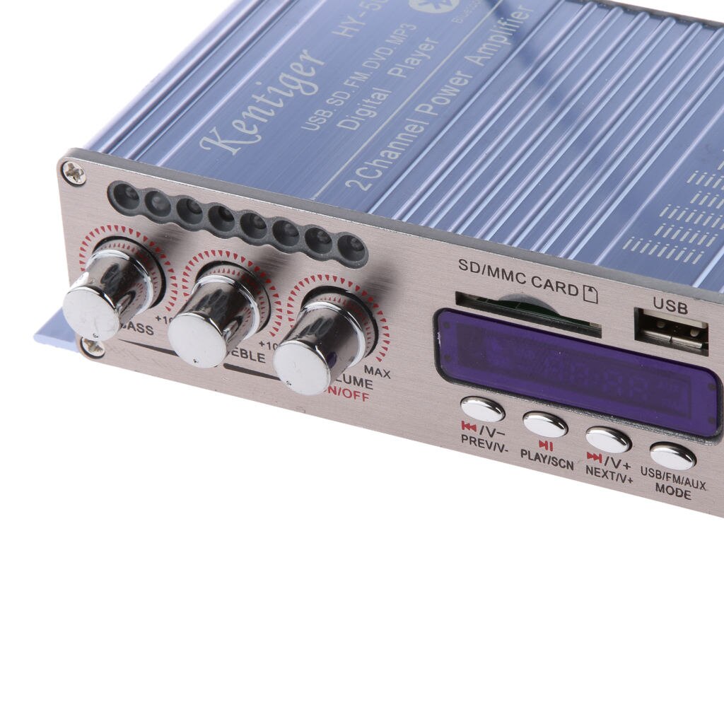 Blue Mini Bluetooth Hi-Fi Stereo Audio AMP Amplifier FM/MP3/SD/USB/DVD for iPod Phone Car Motorcycle Home