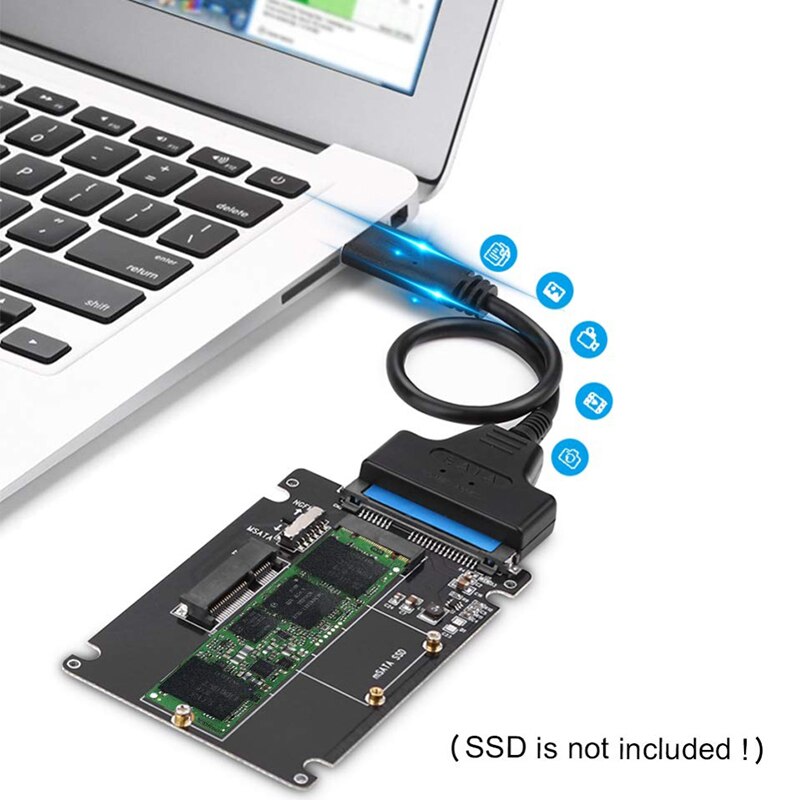 M.2 Ngff Of Msata Naar Sata 3.0 Adapter Usb 3.0 2.5 Sata Harde Schijf 2 In 1 Converter Reader met Kabel Voor Pc Laptop