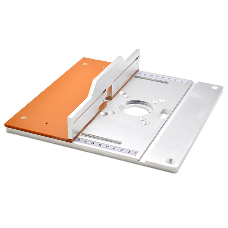 Placa de inserción de mesa enrutadora de aluminio, fresadora eléctrica de madera, tabla abatible con calibrador de inglete, sierra de mesa, banco de trabajo para carpintería: Rojo