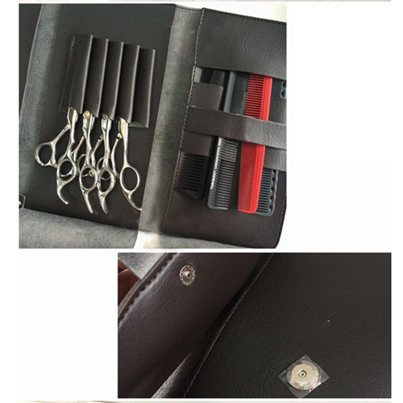 Couro do plutônio ferramentas de cabeleireiro sacos de tesoura de cabelo caso cintura pacote bolsa titular ferramentas estilo do cabelo acessórios