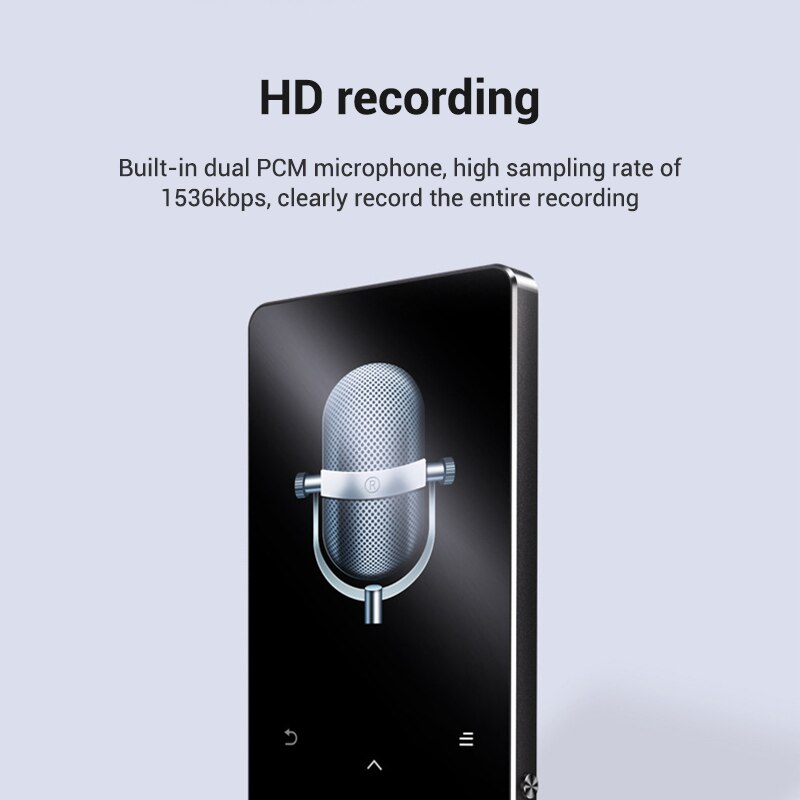 MP3 Player HiFi Lossless Sound Alloy Shell Music Player with E-reading Wireless Bluetooth Connection GK99