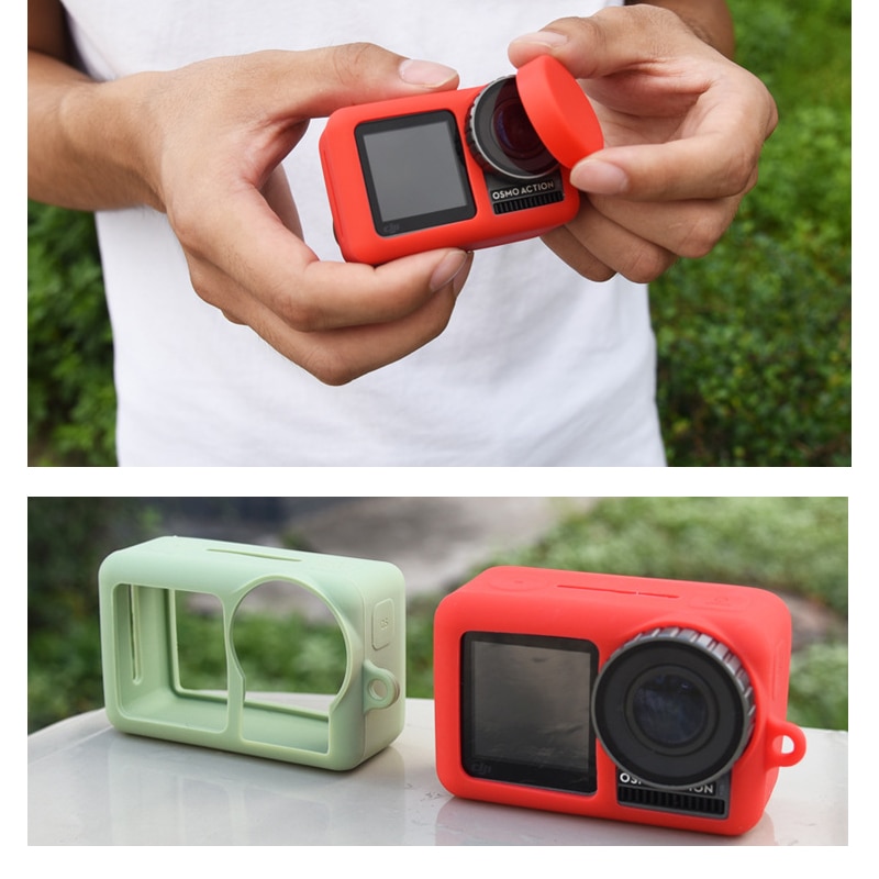 1 stücke osmo Aktion silikon fallen schutzhülle & 1 stücke objektiv kappe für dji osmo Aktion kamera zubehör