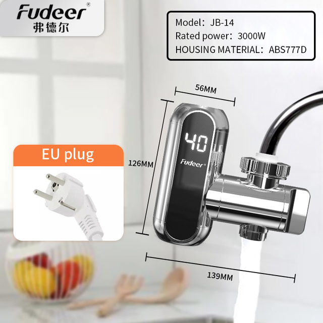 Fudeer Electric Water Heater Kitchen Faucet Conector Instant Water Tap Adapter 220V Water Heater Bathroom Accessories: Blue