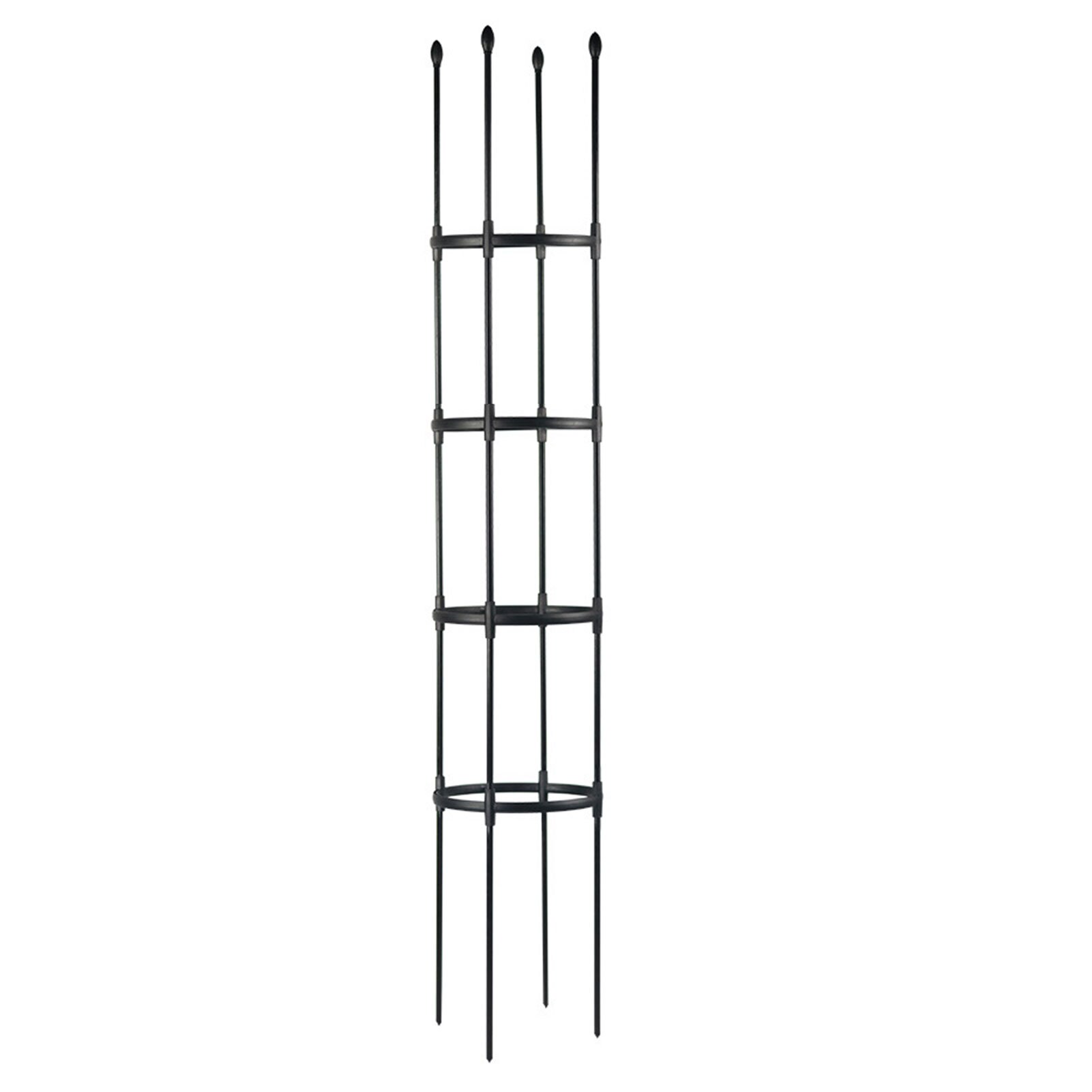 Plant Cage And Support For Climbing Plants Garden Obelisk Trellis PE PP Coating Rustproof Steel Frame Metal Plants Cage Flower: Black Dia 37cm