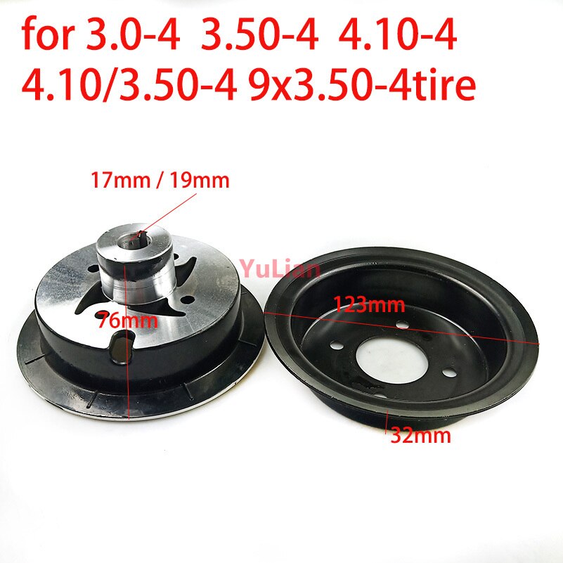 4 Inch 4.10/3.50-4 9x3.50-4 3.00-4 Hub Aluminium Alloy Wheel Rims Keyway Bearing Hub for MiNi Moto,ATV&Go Kart Electric Scooter