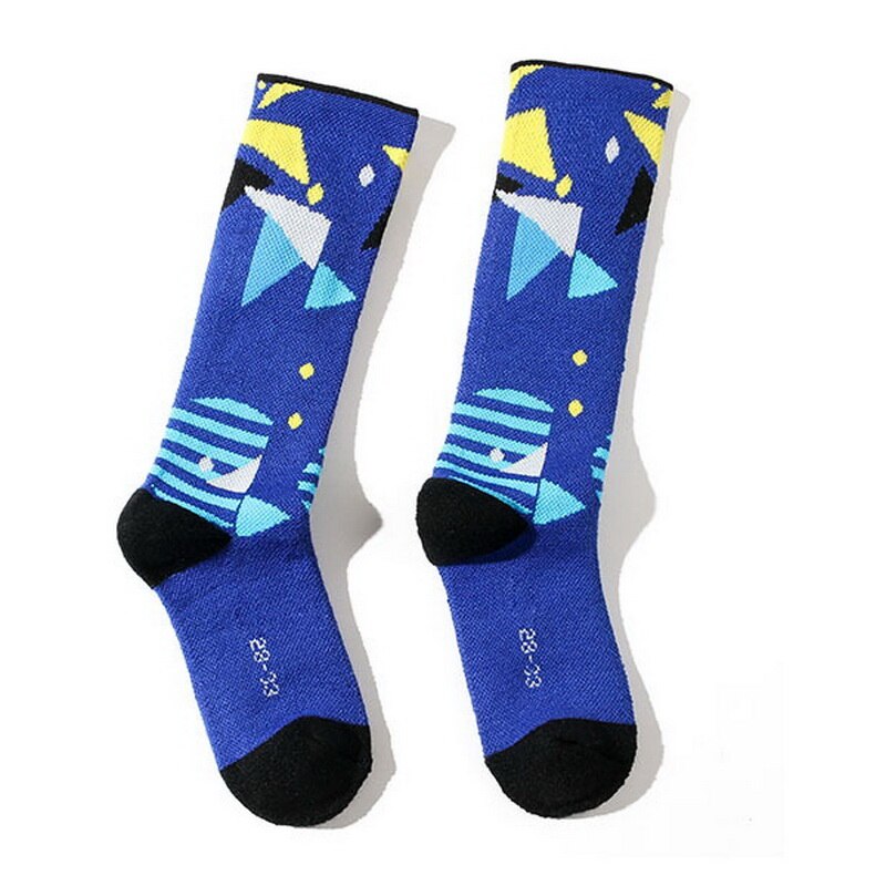 1 Pairs Children's Warm Ski Sock Boys Girls Winter Thicken Sports Sock Kids Roller Skating Thermal Sock Long For Snowboarding: 1 pair blue / M  (EU 32-34)