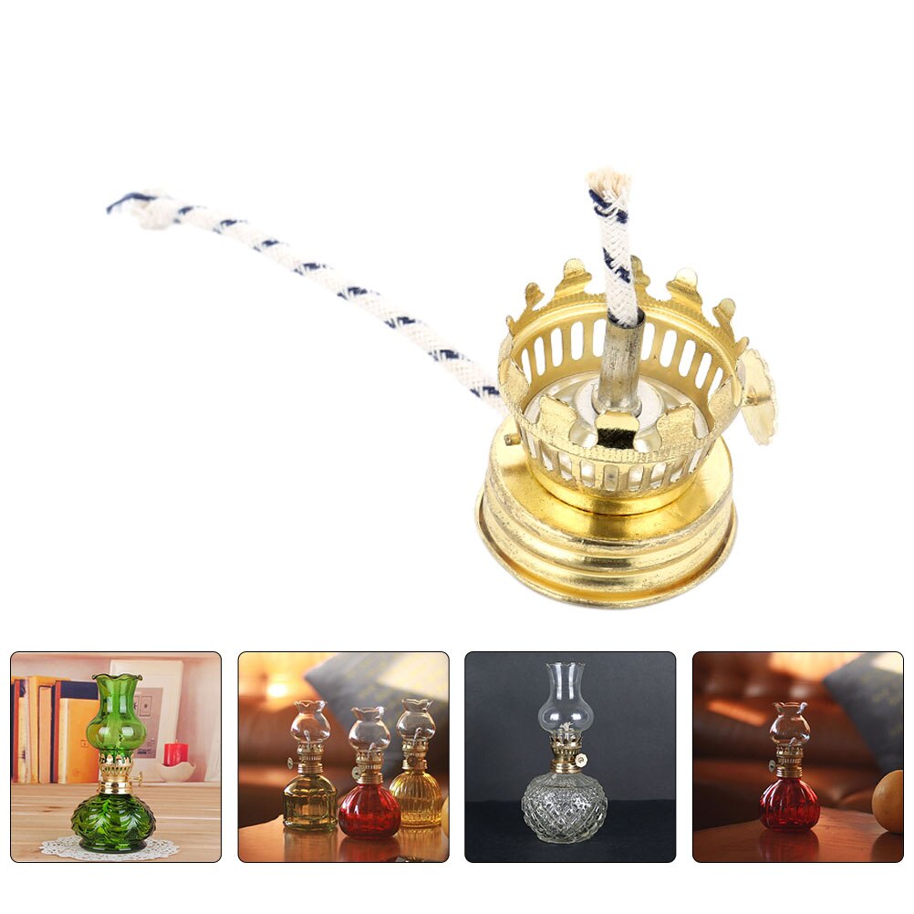 1 Set Oil Lamp Wick Holder Burner Kerosene Lamp Replacement Wick Accessory