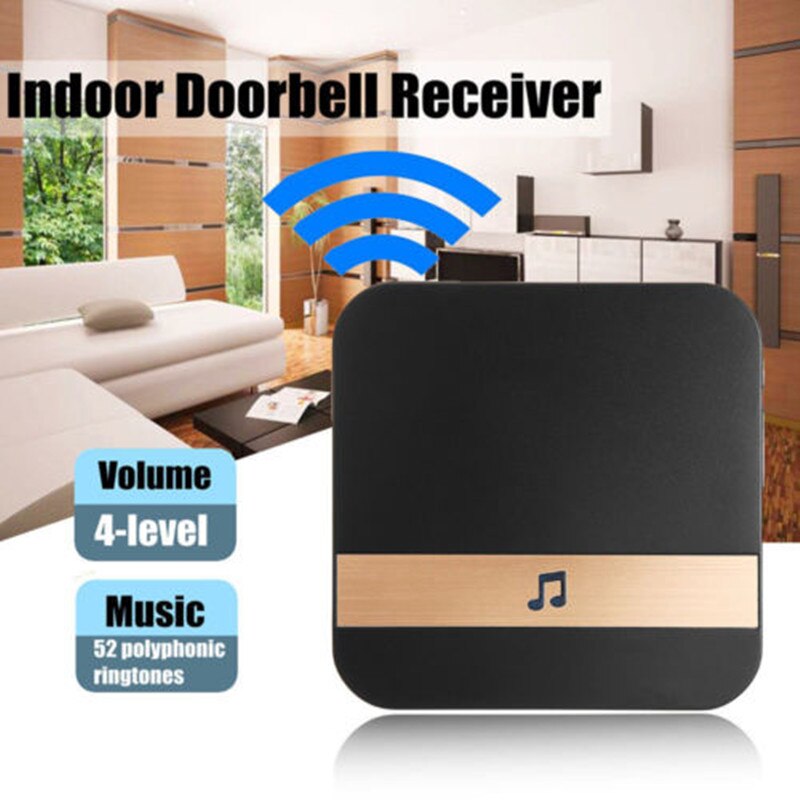 Visual Doorbell Chime Wifi Doorbell Chime Plug-In Chime Universal Black 433.0MHz Waterproof Door Hardware House Office Market