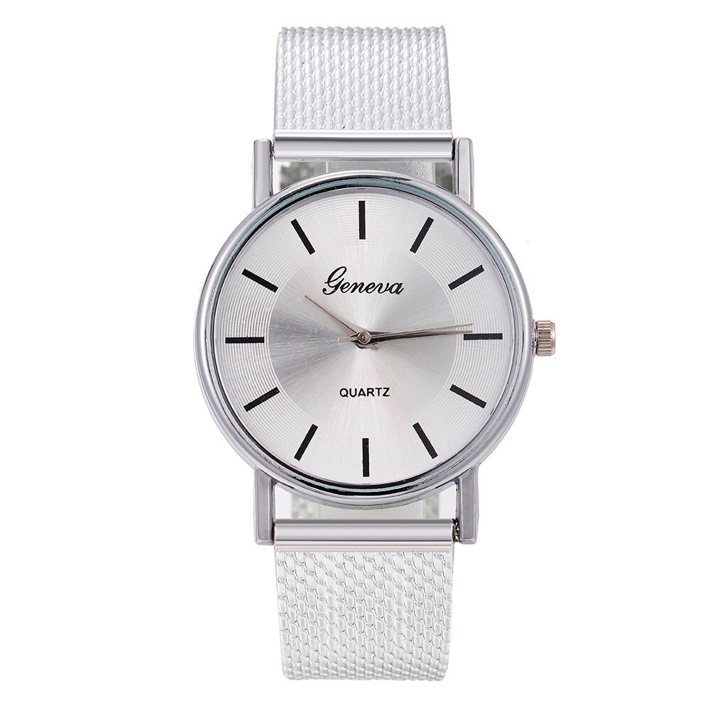 Grossiste nouvelle Montre à Quartz Femme haut de gamme verre bleu vie distingué Montre Femme Simple Montre de Reloj: White
