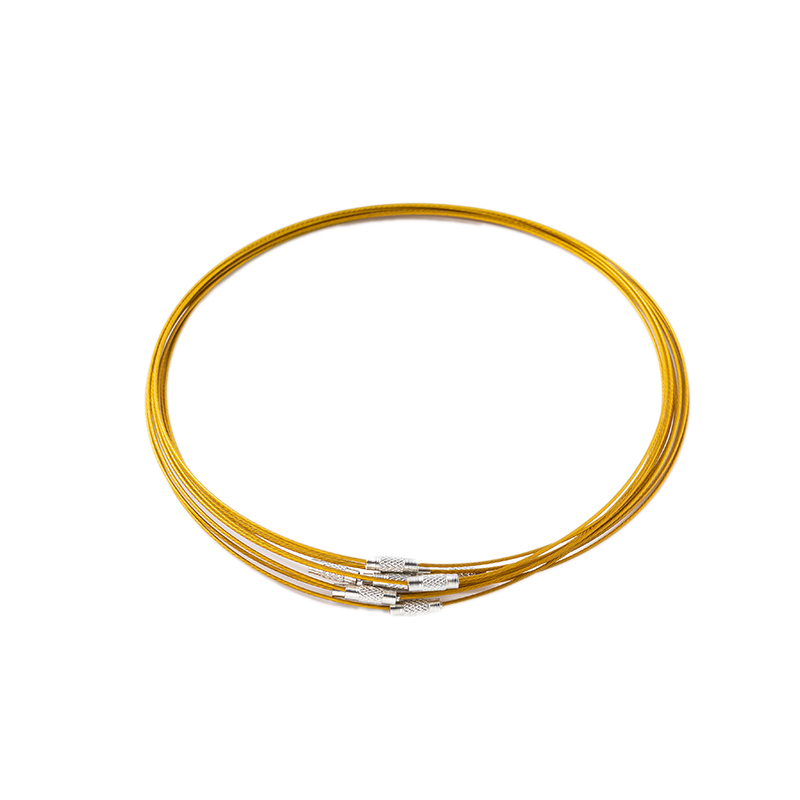 10pcs 46cm Stainless Steel Necklace Wire Cord Choker Chain with Brass Screw Clasp For DIY Jewelry Making Supplies Accessories: Clear