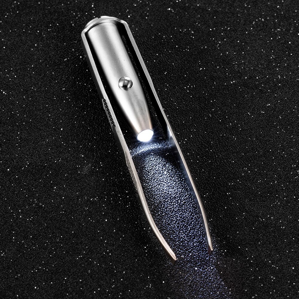 1 Pcs Led Eyebrow Tweezers Stainless Steel Face Eyebrow Eyelashes Remover Tools Light Eyelash Tweezers Beauty Makeup