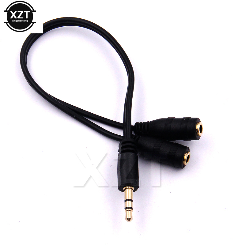 Rozgałęźnik Y 3,5 mm 1 męski na 2 podwójne żeńskie Kabel audio do słuchawek Słuchawki MP3 MP4 Stereofoniczny adapter wtyczki Jack