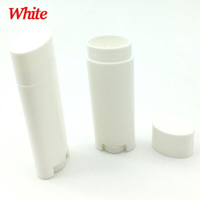 Tubos de bálsamo labial vacíos, 100 unidades, 4,5g/0,15 oz, tubos planos ovalados, envases de lápiz labial, tubo cosmético DIY, botella multicolor: 100PCS White