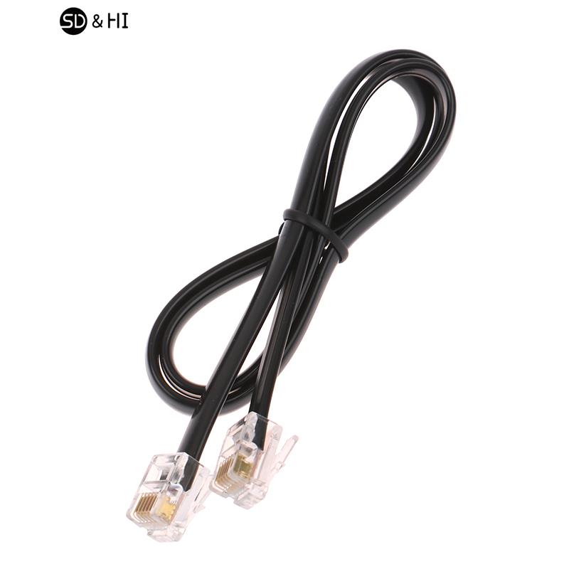 RJ11 RJ12 6P6C Data Cable, Male to Male Modular Data Cord Straight Wiring Pinout Telephone Handset Voice Extension Cable: Orange