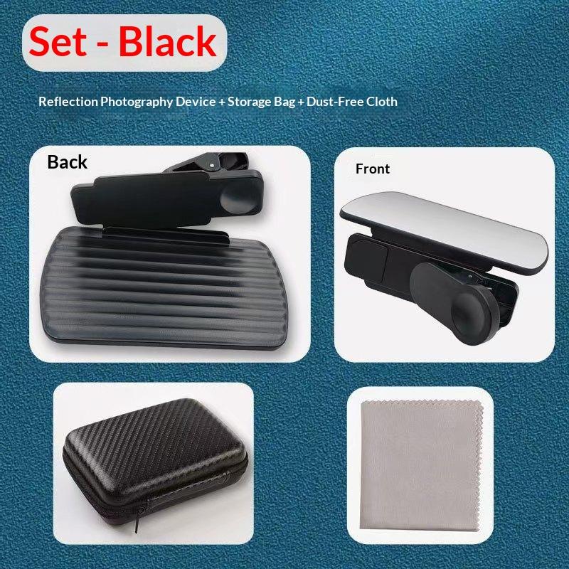Adjustable Smartphone Camera Mirror Reflection Clip HD Glass Reflection Mirror For Outdoor Travel Phones Photography Shooting: Blue