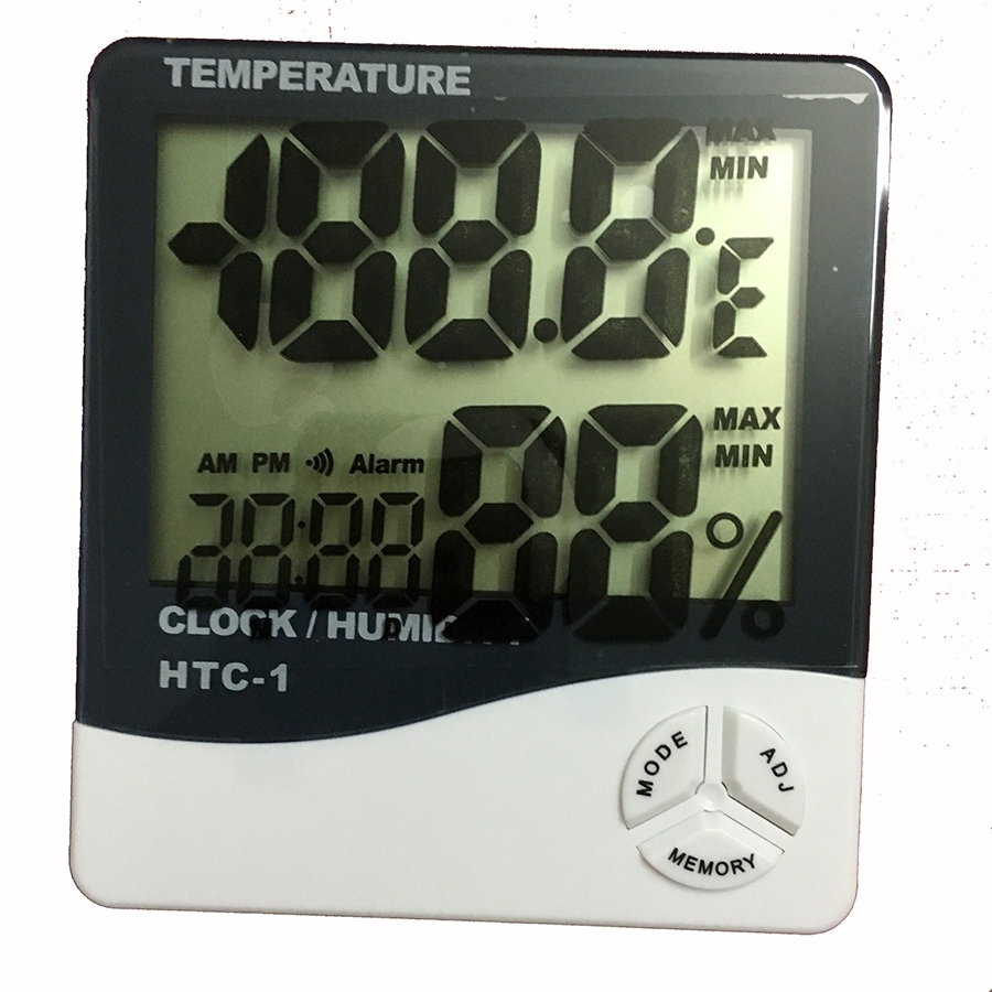 Htc -1 lcd digitalt termometer hygrometer elektronisk temperaturfugtighedsmåler vejrstation til indendørs test med høj nøjagtighed