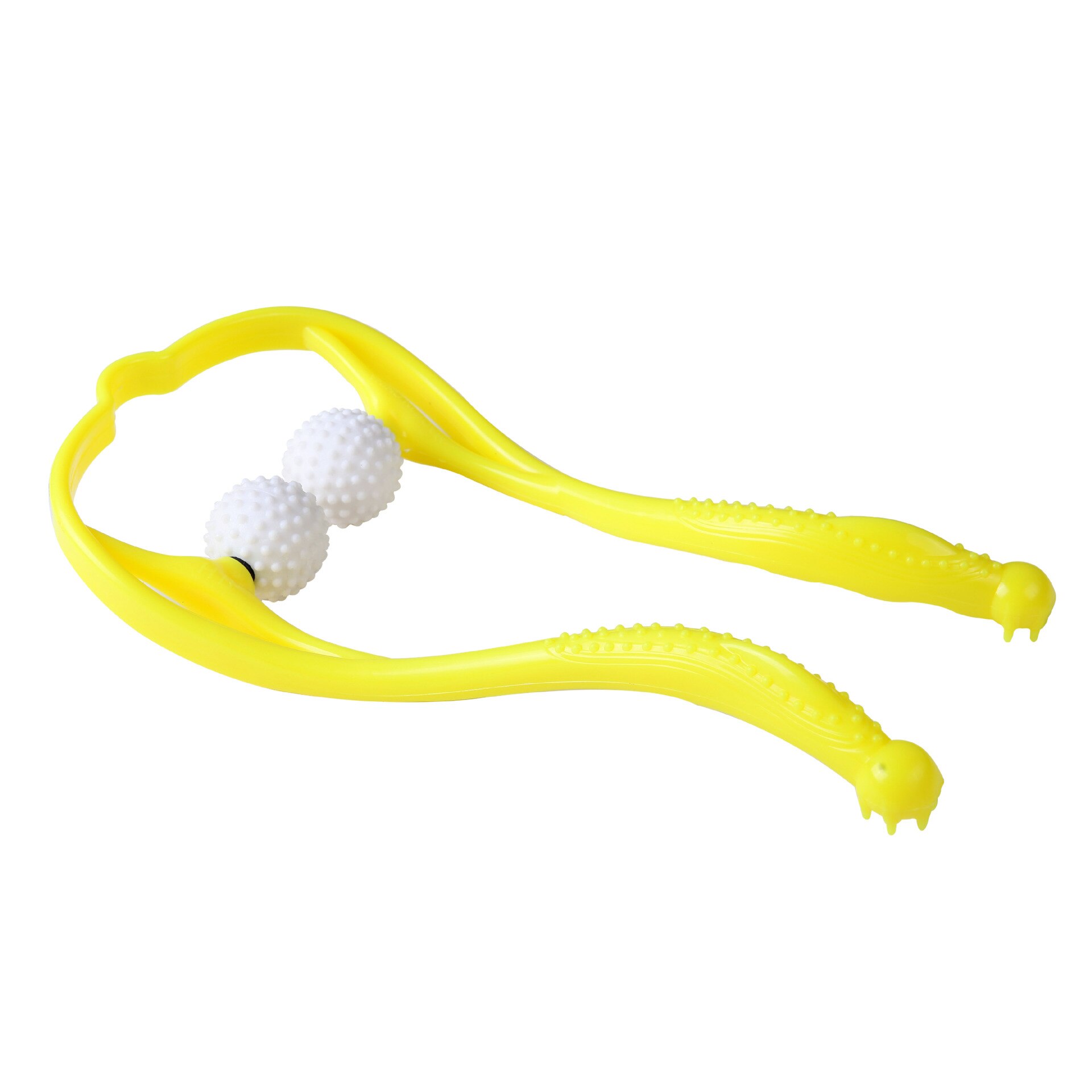 Plastic Pressure Point Therapy Neck Massageador Massagem Relieve Hand Roller Neck Massager for Neck Shoulder Trigger Point: Yellow-Spiky Ball