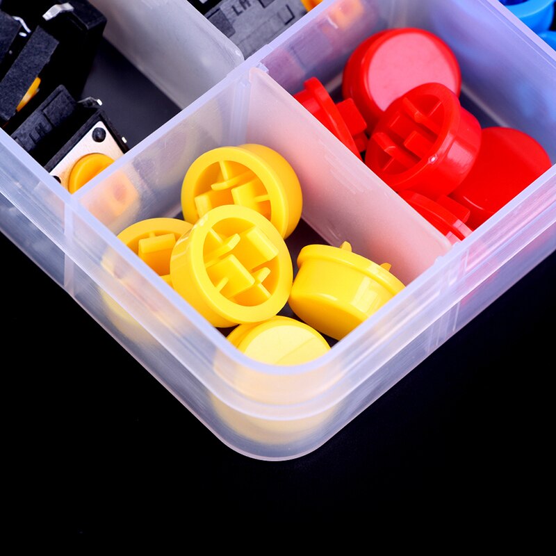25pcs/pack Smart Electronics Tactile Push Button Switch Momentary Micro Switch Button + Tact Cap 12X12X7.3mm