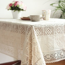 Bomuld strikket blonde dug shabby chic vintage hæklet dug håndlavet bomuld blonde bordplade