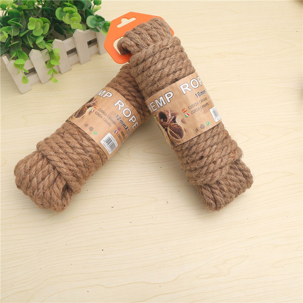 Natuurlijk henneptouw macramé jute touw touw huisdier krabpaal 4-12mm- pack doe-het-zelf knutselen handgemaakte bruiloft huisdecoratie
