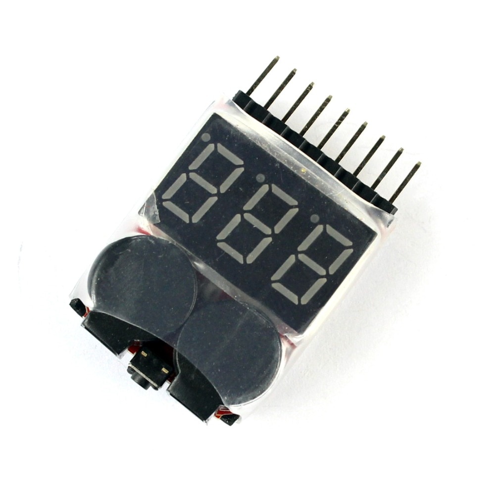 F00872 1 S-8 S Dual Luidspreker 2 IN 1 LiPo Batterij Voltage Checker Indicator Tester LED &amp; lage voltage buzzer alarm combo