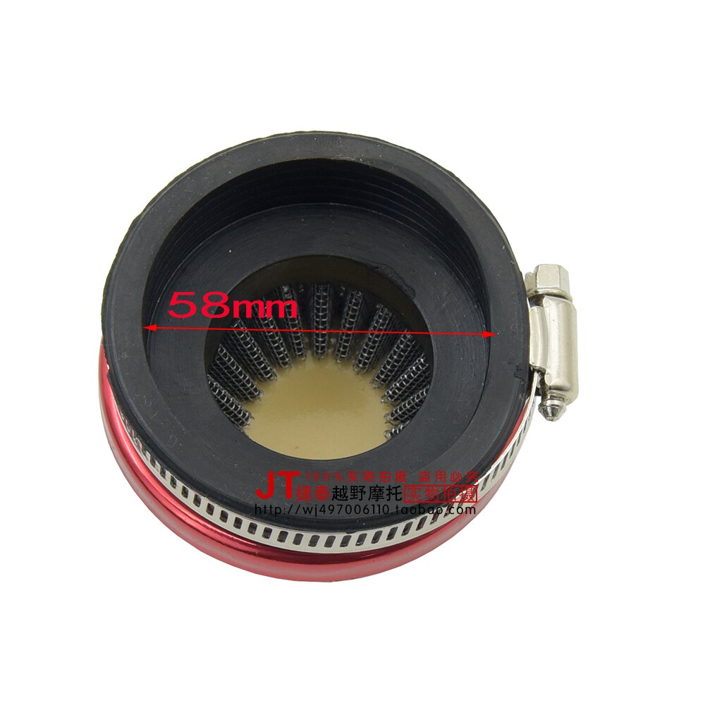 Filtro de aire rojo de 58mm para Mini Moto de Gas motocicleta Motocrass motocicleta motorizada bolsillo Pit Dirt Bike