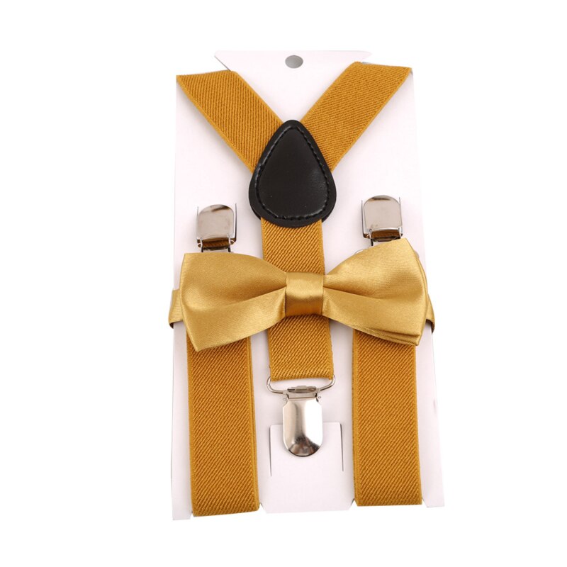 Kids Suspenders With Bowtie Children Bow Tie Set Boys Braces Girls Adjustable Suspenders Baby Wedding Ties Accessories: Ginger
