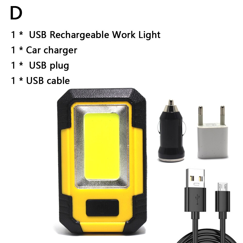 30w bærbare ledet arbeidslys usb oppladbare arbeidslys 3 moduser bilreparasjonslommelykt med magnetisk sokkel håndholdt arbeidslys: D