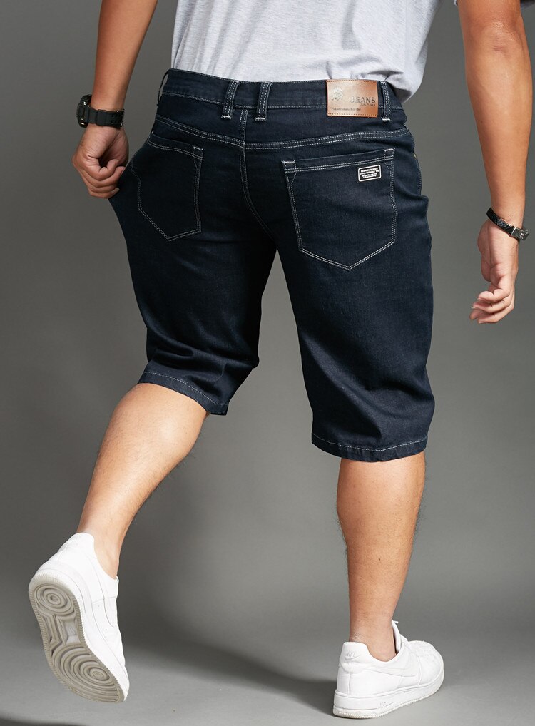 Plus Size 42 44 46 Men's Loose Distressed Denim Holes Destroyed bermuda Straight Short Denim Male Jeans Short 4XL 5XL 6XL