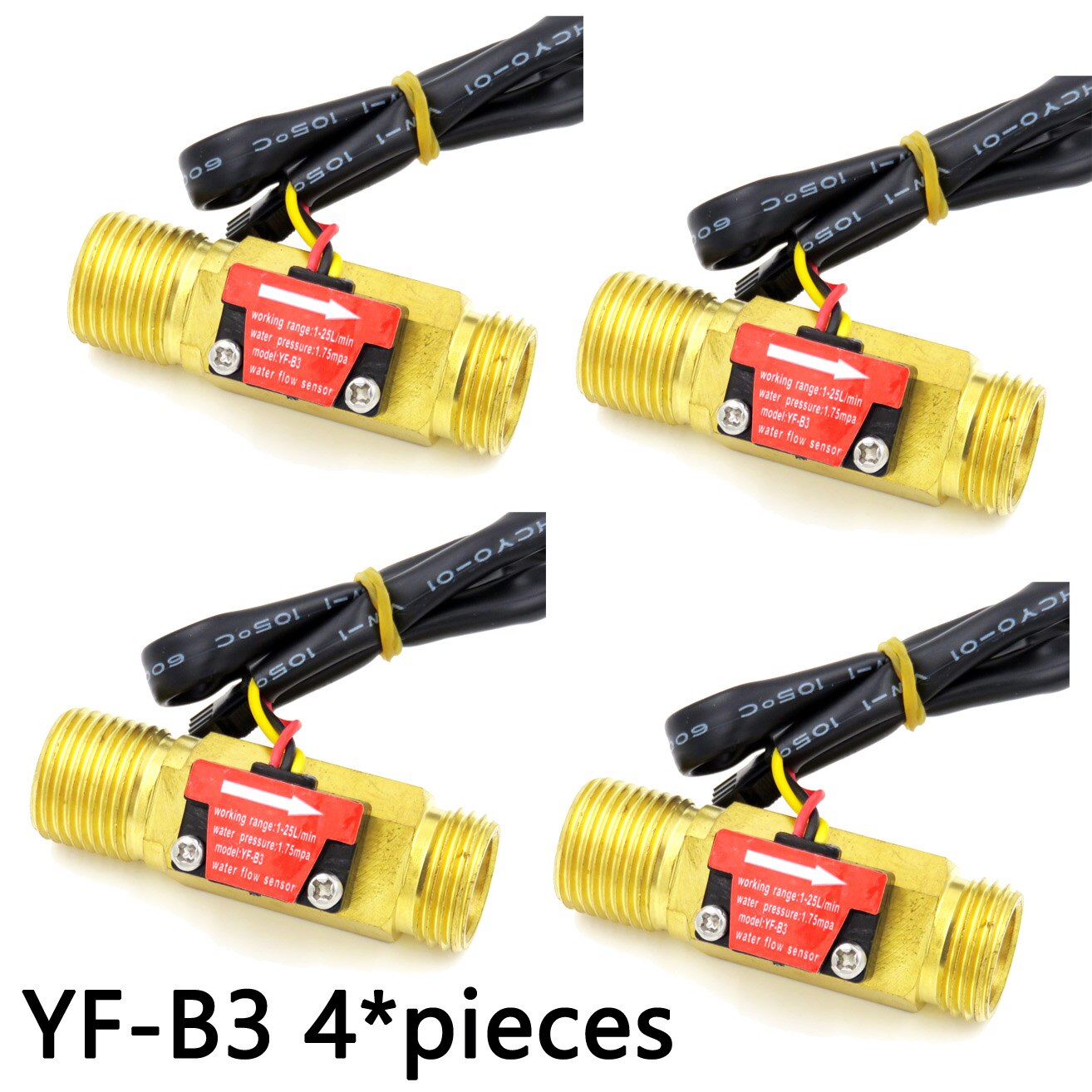 US211M Digital Flow Meter and YF-B3 BSP G1/2" Hall flow sensor Turbine 1-25L/min Turbine Flow Meter Water Flow Sensor iSentrol: YF-B3 4 pieces