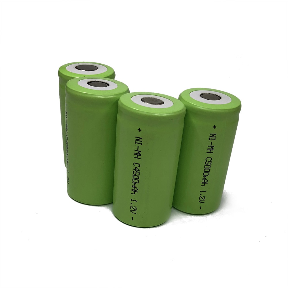 Batteria ricaricabile da 5000mah 1.2v ni-mh nimh C size cell LR14 R14 con linguette per perni di saldatura per orologio torcia e giocattoli