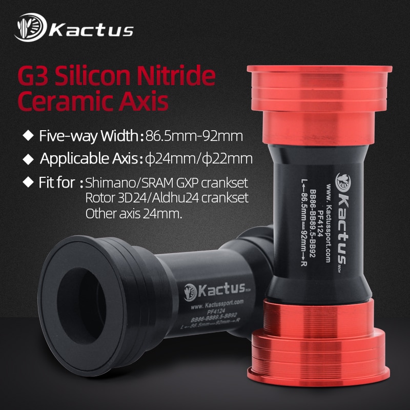 KACTUS Bottom Bracket PF4124 BB86 BB92 for Shimano/SRAM GXP Pressfit 41mm width 86.5-92 Ceramic Bearing 24mm Crankset Bike Parts