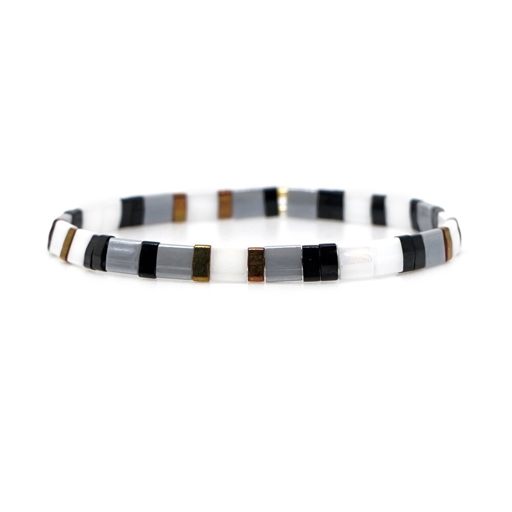 MIYUKI Tila Borda il Braccialetto Delle Donne di Colore A Mano Fai Da Te Fatti A Mano Boho Monili di Modo Amicizia Pulsera Braccialetto di Fascino Commercio All'ingrosso: Gray