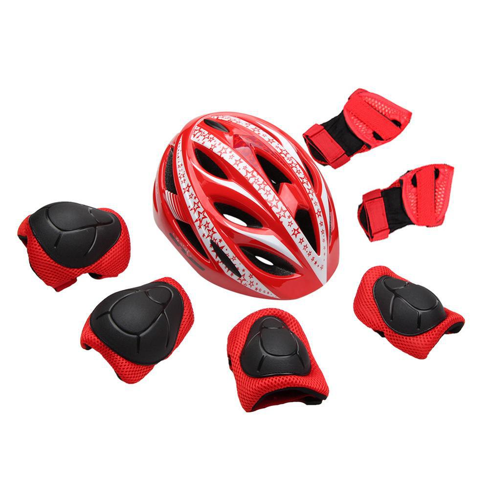 Ultralight Kids Fietsen Schaatsen Kinderen Fiets Helm Knie Elleboog Guard Pad Kind Ourdoor Sport Veiligheid Beschermende Gear: Rood