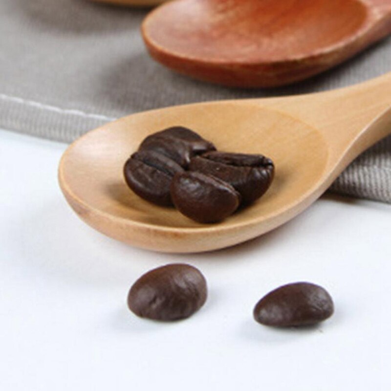 1 stk lille lille mini naturlig træske scoop te honning kaffe krydderi salt sukker ske
