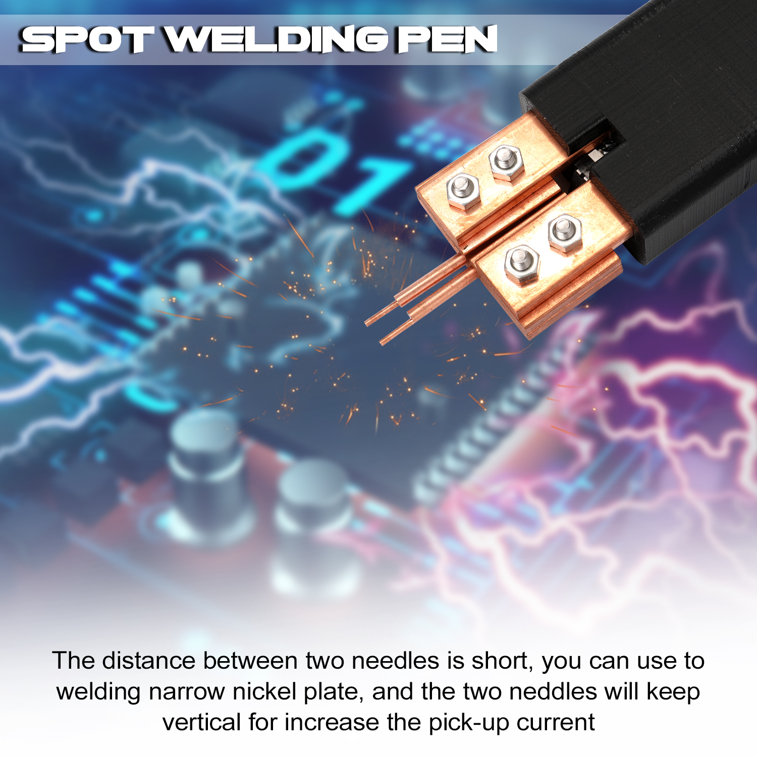 Machine de soudage par points électrique portable bricolage stylo de soudage par points en cuivre intégré vis réglable à pression à ressort