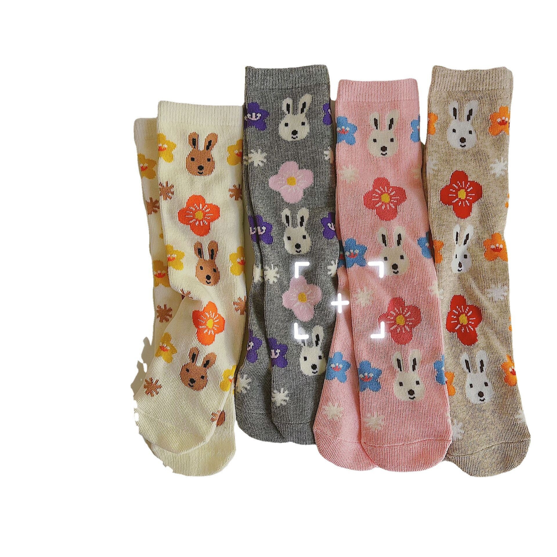 Calcetines con dibujos de conejos para niños y niñas, medias de primavera y otoño, 1 par